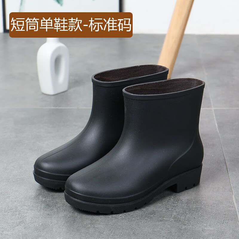 时尚雨鞋女士加绒中筒雨靴防滑防水鞋厨房工作胶鞋防雨耐磨轻便高清大图