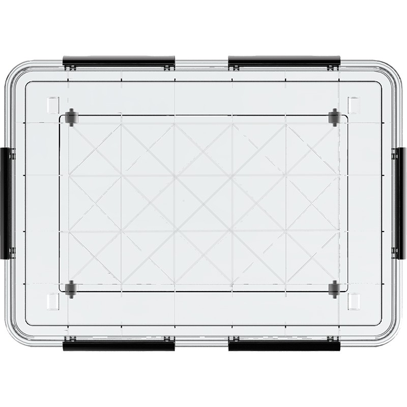 硅胶密封塑料收纳箱XL特大号透明抗压衣物玩具储物箱 三维工匠高清大图
