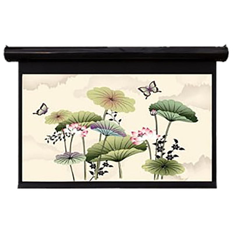 经科JK电动遥控不带拉绳拉线投影幕布H3-FI/2t玻纤灰幕159寸16:10高清大图