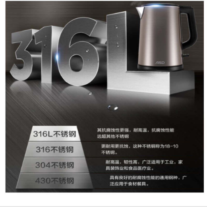 爱仕达(ASD)电水壶 AW-S15G302 1800W高清大图