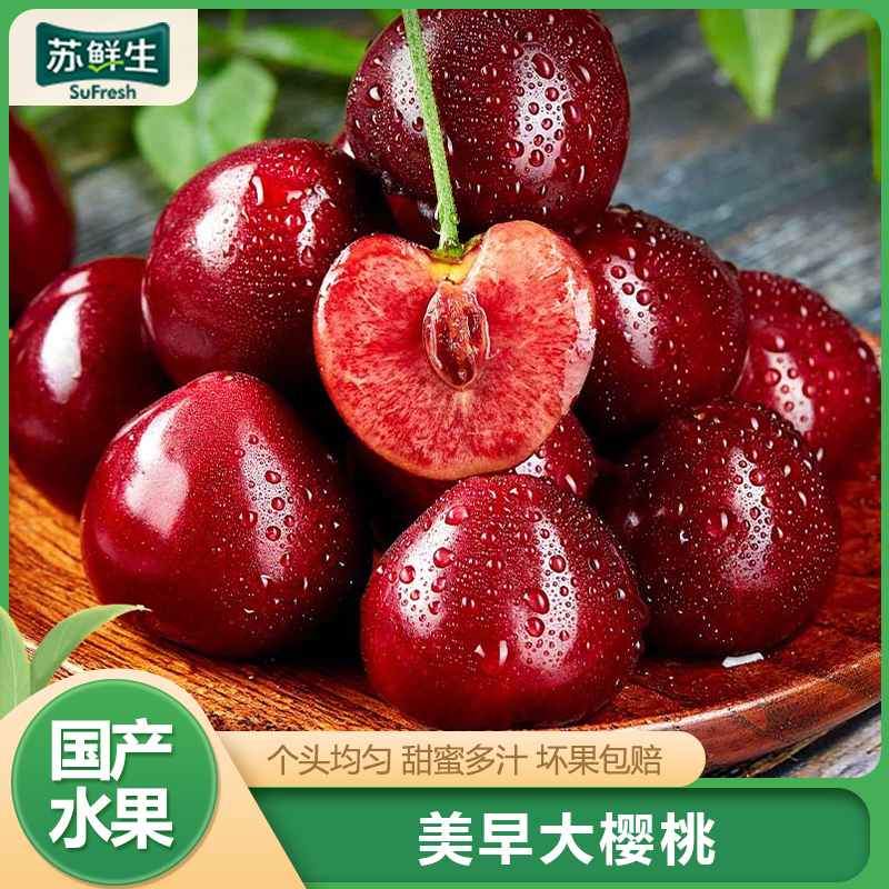 【苏鲜生】山东美早大樱桃 JJ级 净重1.8斤