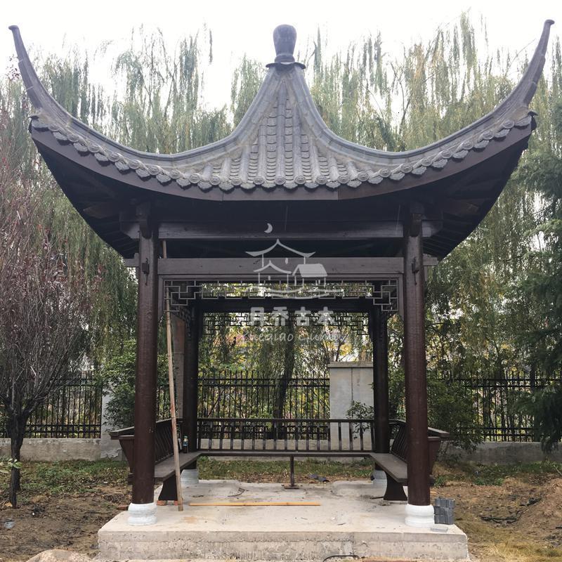 森美人凉亭花园别墅防腐木亭子仿古四角中式定制户外庭院实木古建六角
