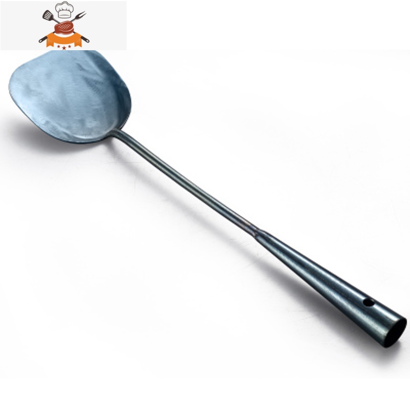 敬平老式手工蛋饺勺长柄铁勺家用锅铲勺子纯铁无涂层马勺厨师炒勺套装