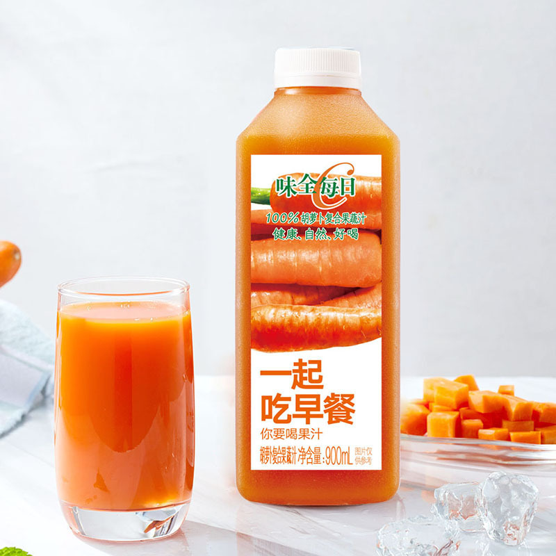 味全每日C胡萝卜汁 900ml*5瓶整箱 果汁含量100% 畅享C活力 释放满满元气 冷藏果蔬饮品