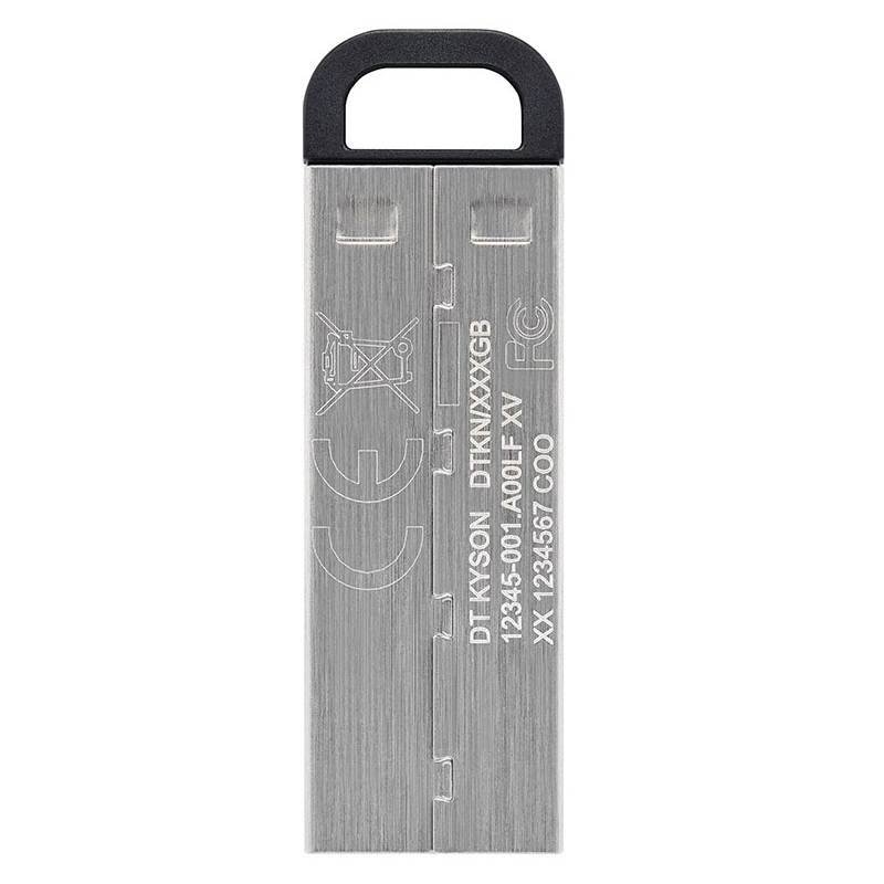金士顿(KINGSTON)U盘DTKN/128GB高速USB3.2金属便携个性激光定制学习办公 电脑闪存盘车载优盘 银色