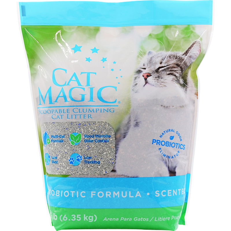 美国喵洁客进口膨润土除臭结团猫砂 土猫沙洋甘菊香型14磅12.7斤