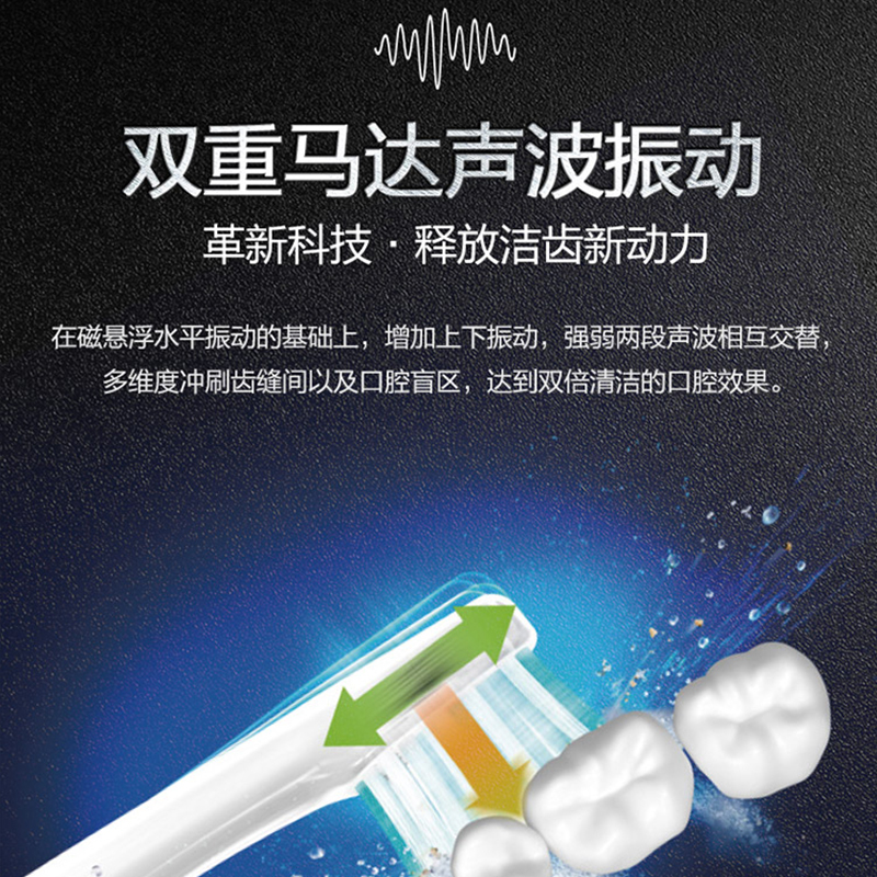松下(Panasonic)成人智能电动牙刷 双重声波振动 智能压力感应 悬浮式充电 EW-PDP51 银色款