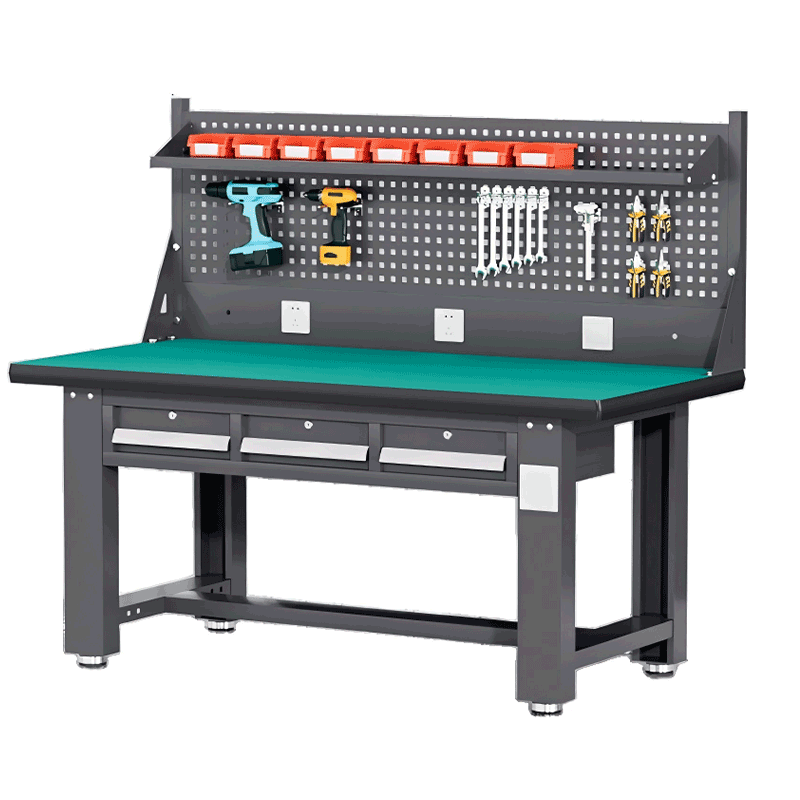 钳工工作台 2.1M单桌+单挂板高清大图