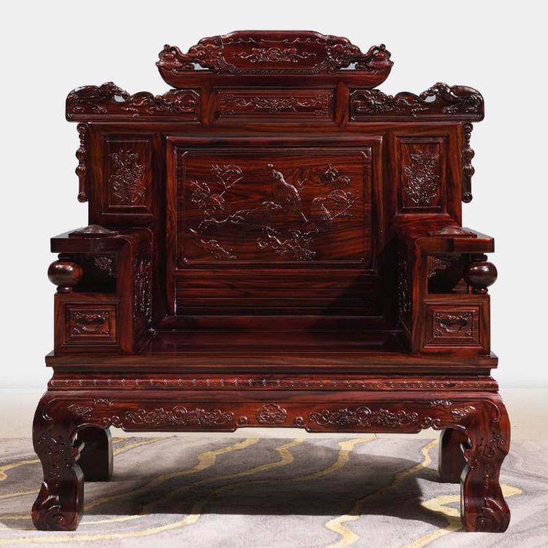 厂家直销非洲酸枝木红木沙发组合印尼黑酸枝中式实木客厅家具