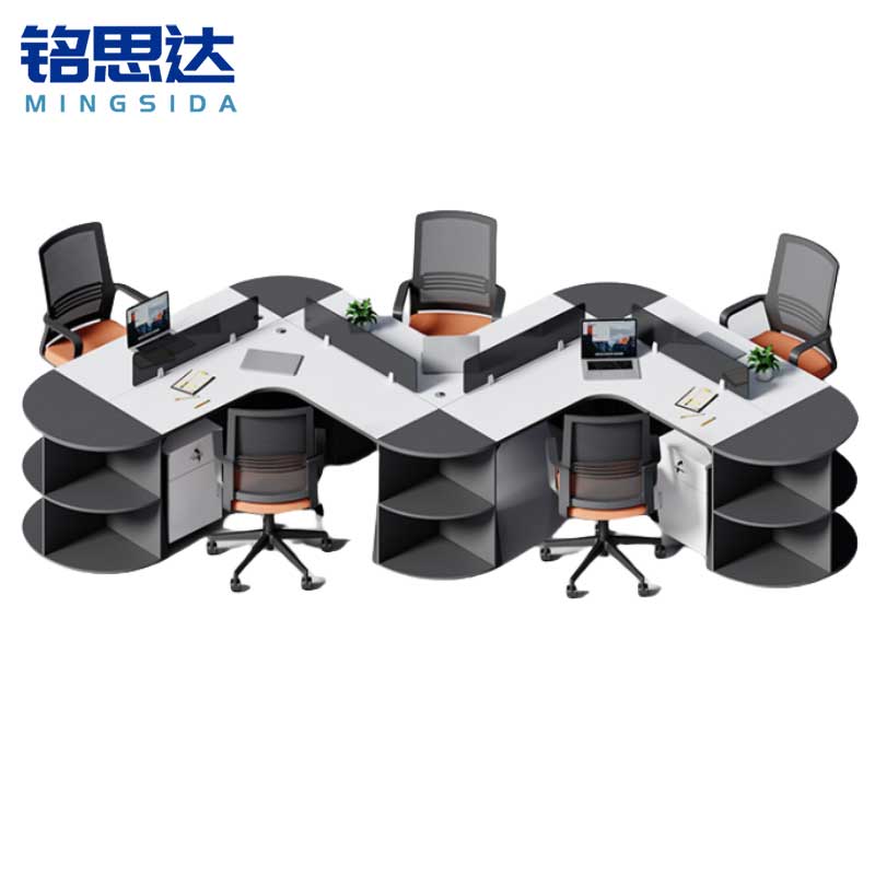 铭思达屏风工位五人位含柜椅套