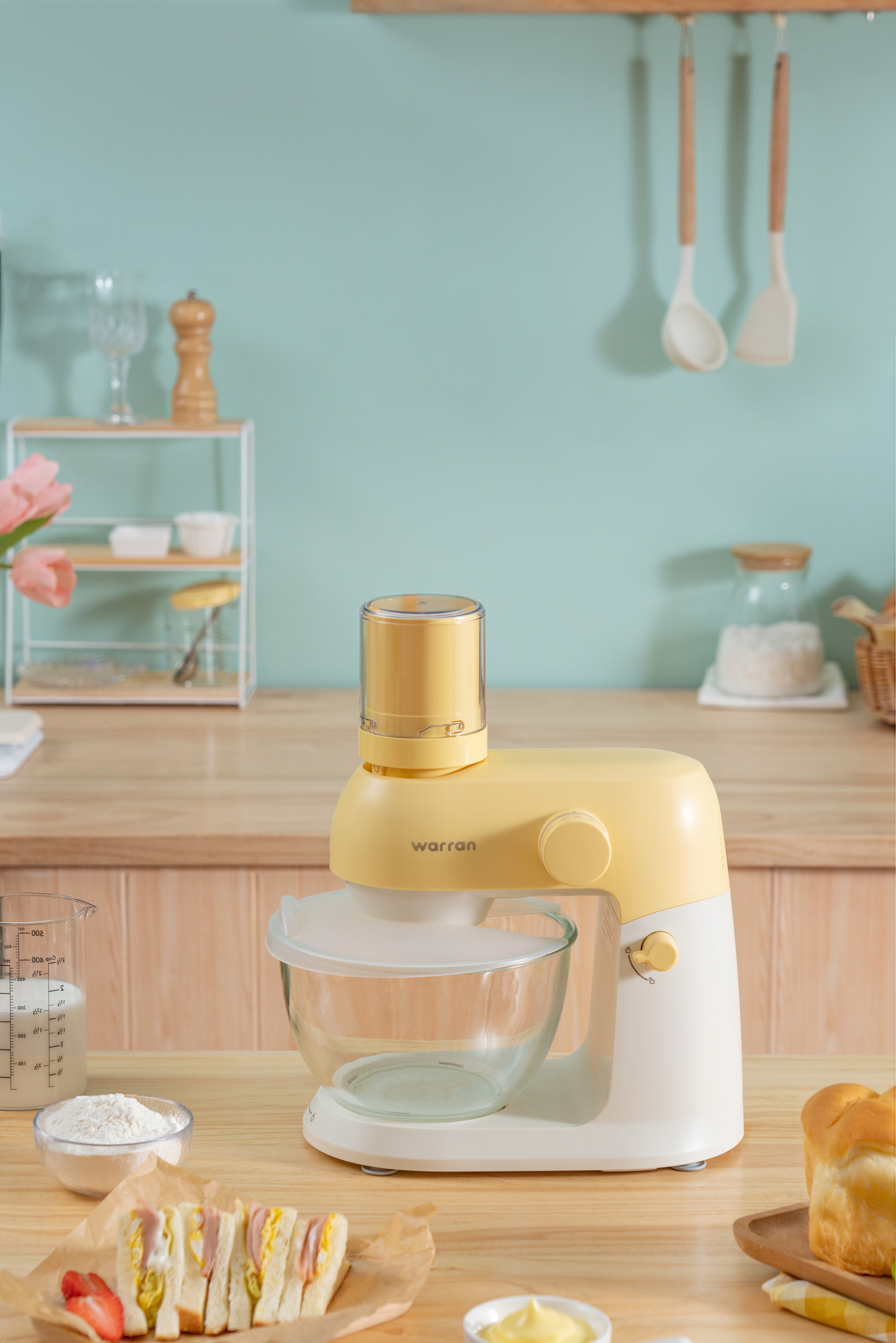 warran华伦厨师机家用小型和面机揉面机全自动奶油搅拌鲜奶机高清大图