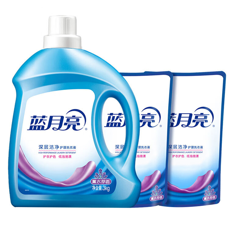 蓝月亮洗衣液4kg深层洁净低泡易漂薰衣草香80000869