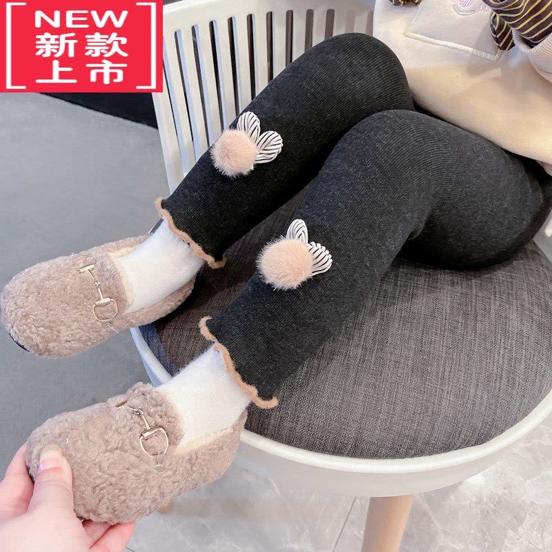 可莉允女童打底裤加绒加厚儿童冬季一体绒外穿长裤宝宝弹力紧身保暖裤子图片