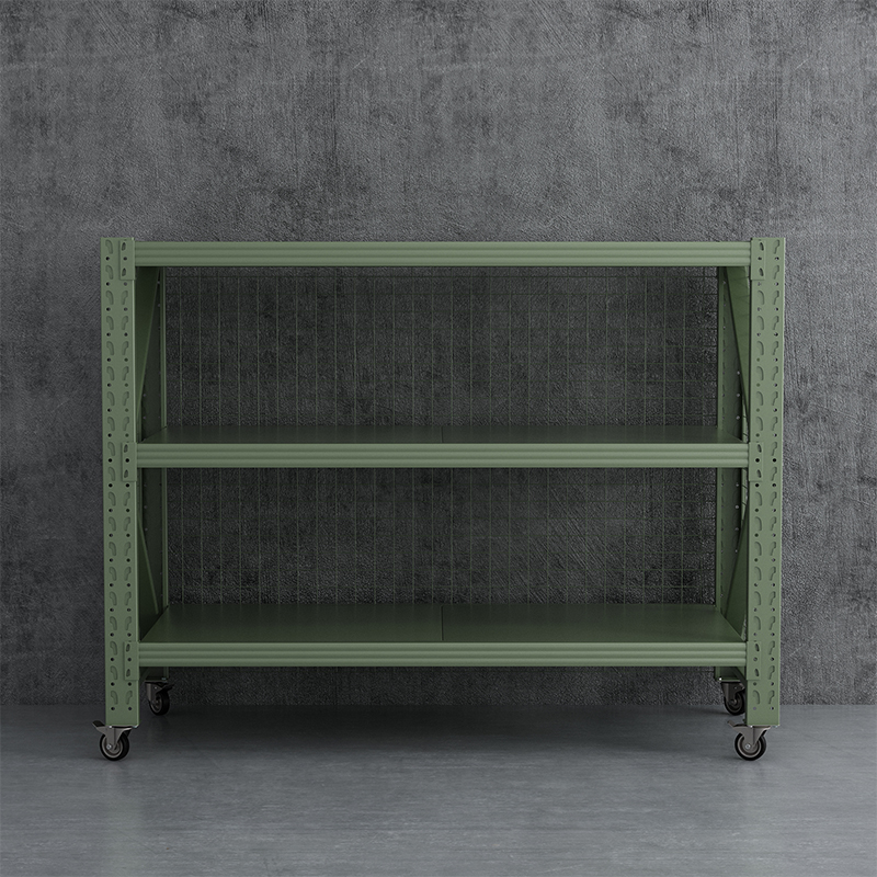 臻远 ZYJJ-HJ-078 可移动货架库房置物架带轮重型货架三层后背带网2000*700*1600mm/500kg高清大图