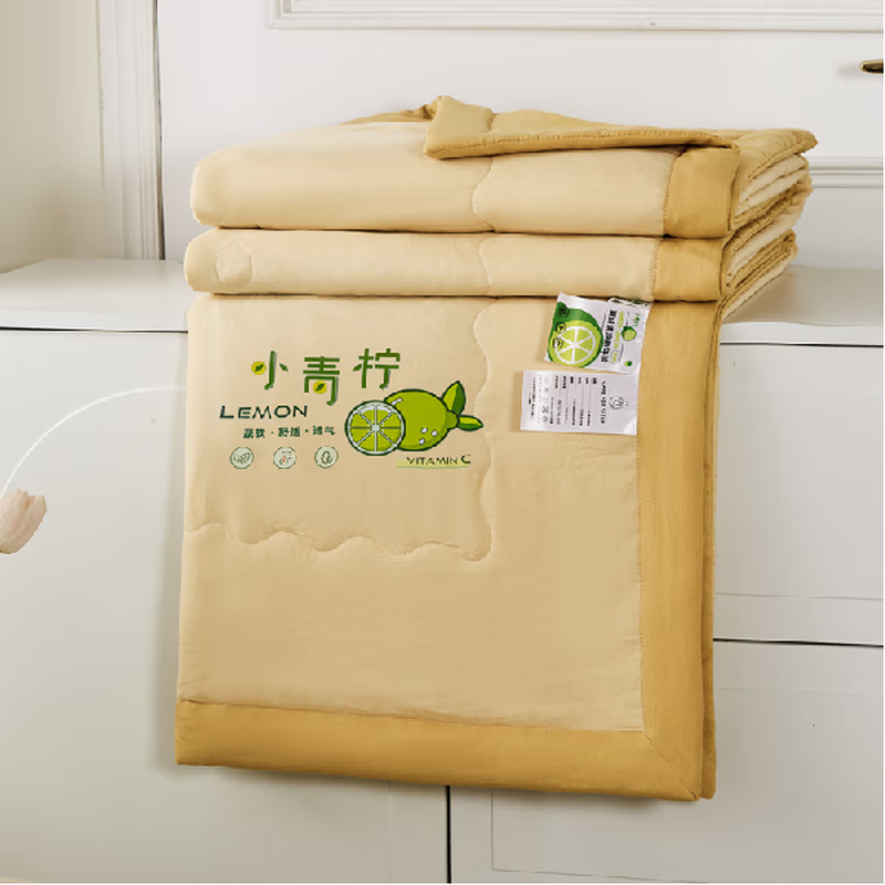 唐纳家纺 小青柠水洗夏被-黄(包边B面)-TN-SAQ23027-1高清大图