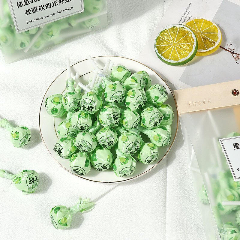 珍友丽青柠棒棒糖500g情话礼袋网红糖果儿童小零食喜糖囤货批发