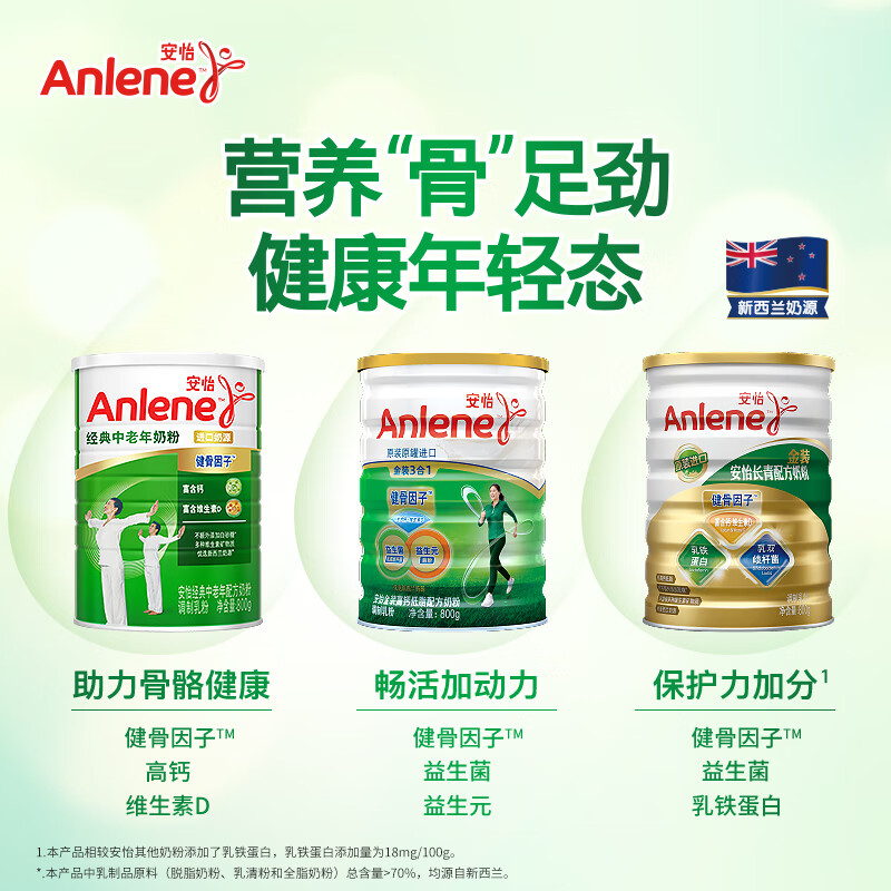 安怡(Anlene)经典中老年奶粉礼盒 800g*2高清大图
