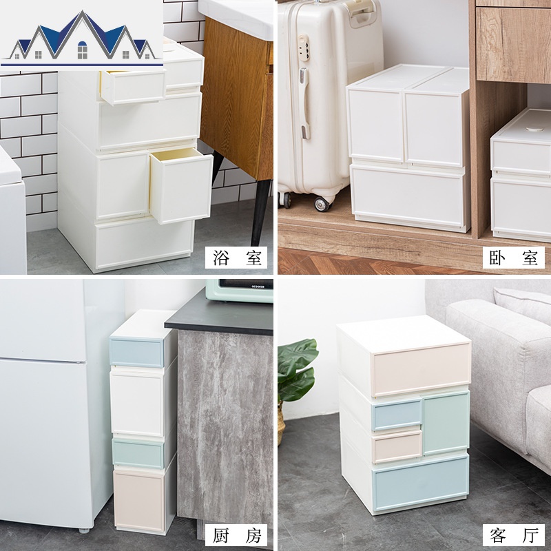 多层叠加抽屉式自由组合收纳柜塑料加厚儿童收纳箱收纳盒玩具分类 三维工匠高清大图