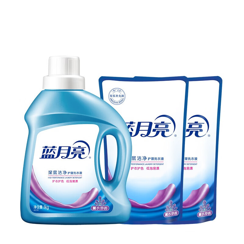 蓝月亮 10001473(蓝月亮深层洁净薰衣草1kg瓶装+1kg*2袋装)