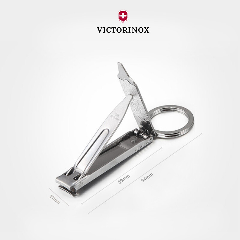 维氏(VICTORINOX)不锈钢指甲刀 59mm 家用多功能指甲钳 银色8.2055.C