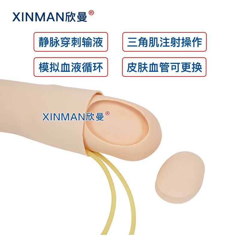 欣曼科教 静脉输液模拟训练模块 配备可更换的模拟皮肤血管和可调速电子血液循环模拟装置XM-S1013高清大图