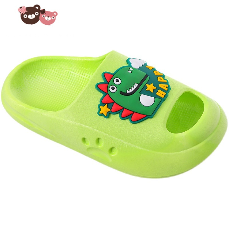 绿彩虹光男童儿童拖鞋夏季女童软底防滑可爱宝宝卡通包头凉拖男孩家居