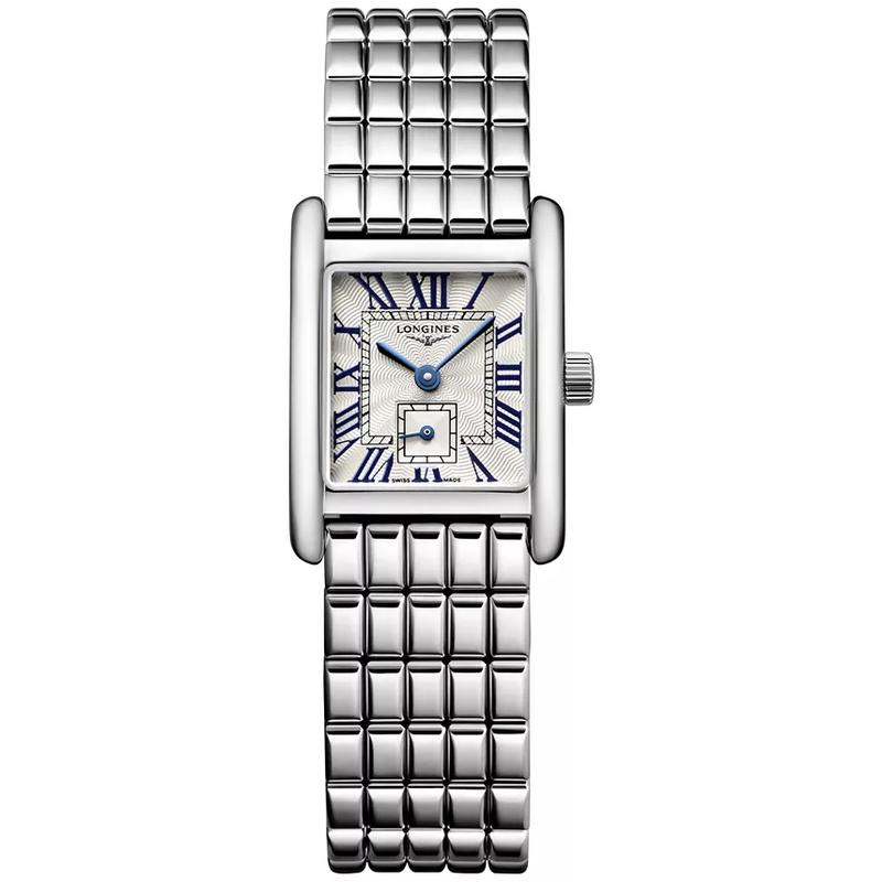 Longines/浪琴女士石英瑞士腕表xmm银色矩形表盘不锈钢表带高清大图