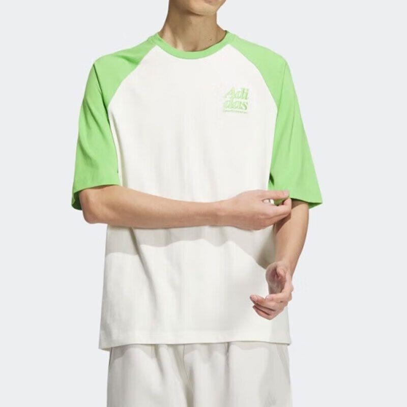 adidas/阿迪达斯男款 新款拼接圆领运动休闲短袖T恤 JI6855 C