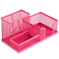 得力（deli） 9154/9175 多功能炫彩网状金属笔座/笔筒 简易办公 办公用品 黑色9175