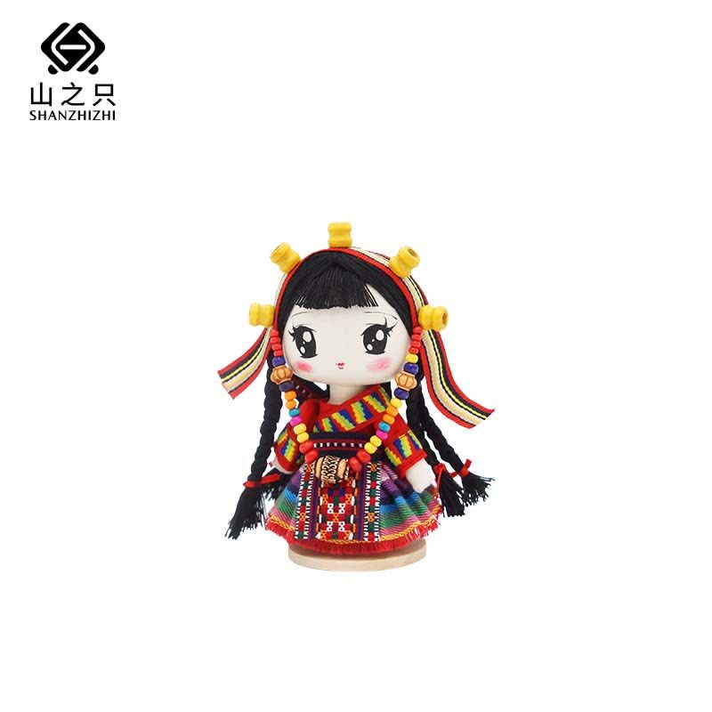 山之只 装饰摆件藏族娃娃 MZ0112 对图片