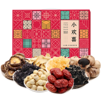 [年货礼盒]姚朵朵小欢喜菌菇干货礼盒1330g有机银耳片有机百合干有机香菇年货礼盒送礼礼盒