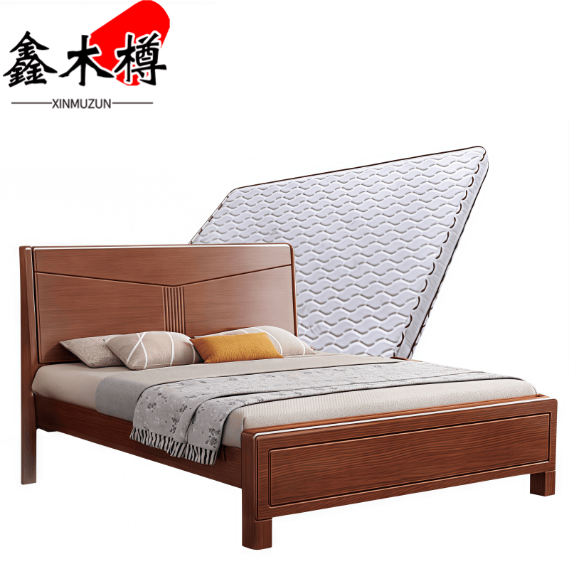鑫木樽床+床垫120厘米套高清大图