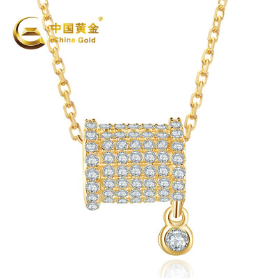 中国黄金 S925小蛮腰吊坠套链