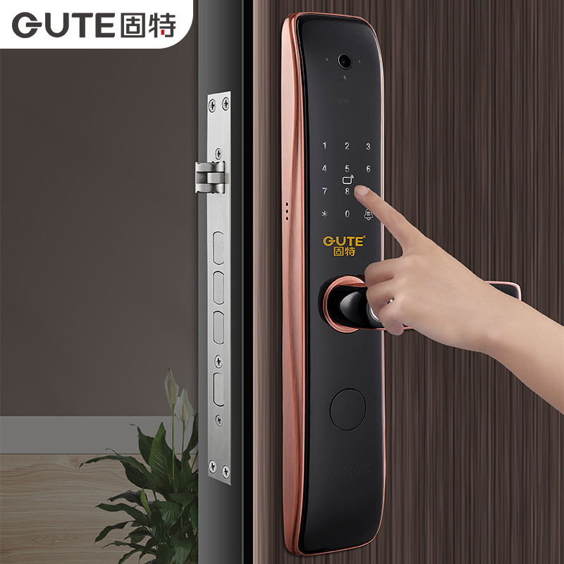 固特gute防小黑盒指纹锁刷卡密码锁家用防盗门电子智能门锁1809