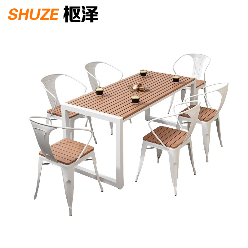 枢泽 户外餐桌椅组合 一桌六椅 套高清大图