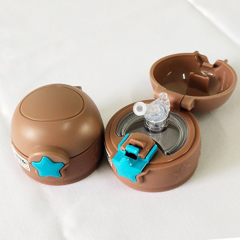 防漏儿童保温杯星星盖杯盖水杯弹跳盖吸管杯盖子杯子水壶杯盖配件 小恐龙盖子(含吸嘴) 1个装