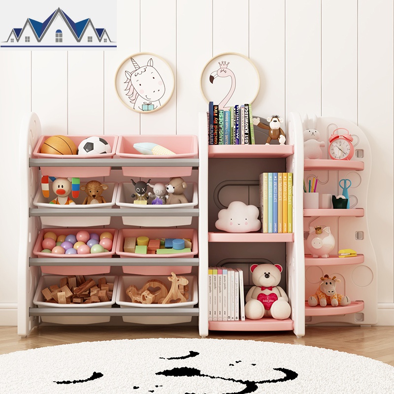 儿童玩具收纳架整理架收纳箱幼儿园宝宝玩具架收纳柜子多层置物架 三维工匠高清大图