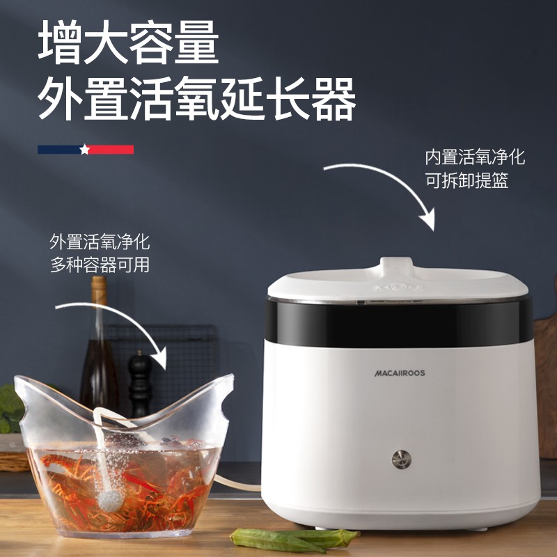 MACAIIROOS洗菜机臭氧果蔬清洗机家用多功能蔬菜水果全自动活氧食材净化机 MC-4063