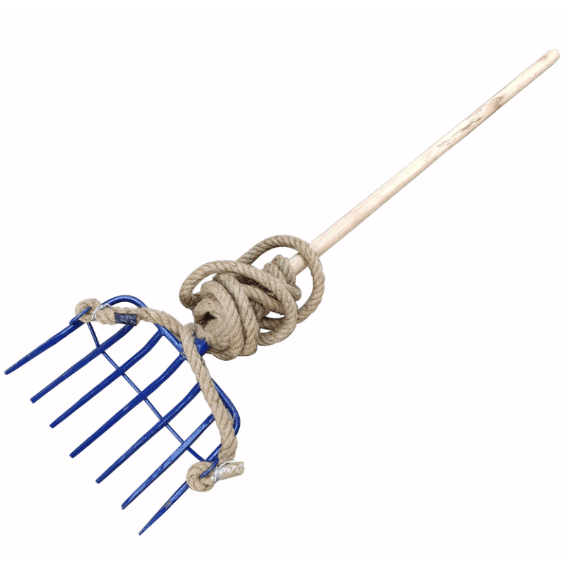 大拉耙 七齿 带柄及麻绳 把图片