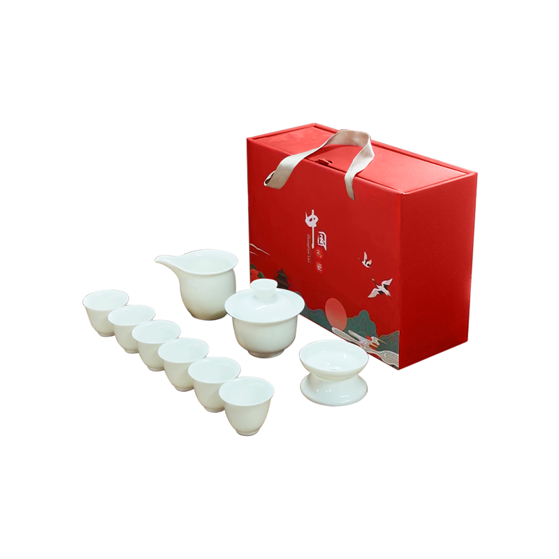 五拾缘 中国白盖碗茶具套组WSY-21C10高清大图