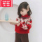 可莉允女童毛衣套头加厚秋冬装中小儿童装宝宝圣诞上衣打底针织衫