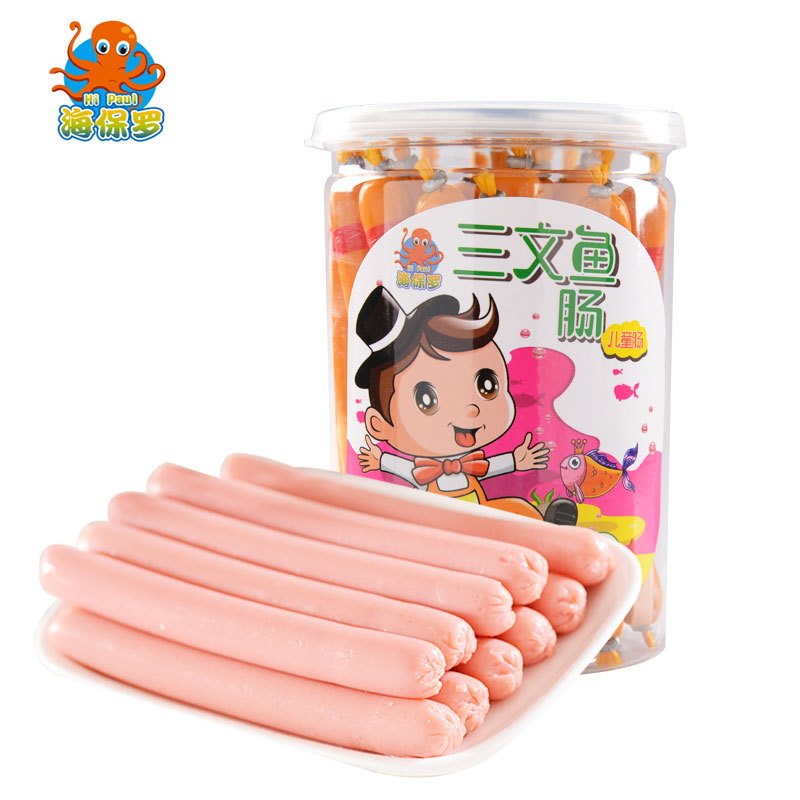 海保罗深海三文鱼 肉肠 儿童食品300g(15g*20支)桶装鱼肠 12个月以上