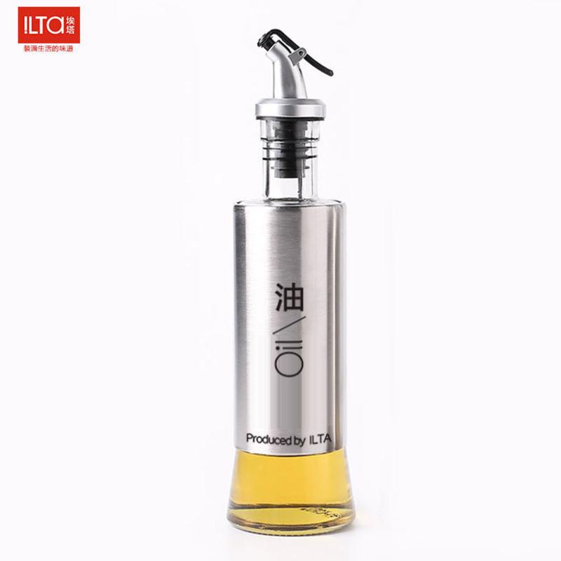 厂家直销日式不锈钢玻璃油壶酱油瓶防漏调味料瓶家用厨房组合套装 油(300ml)