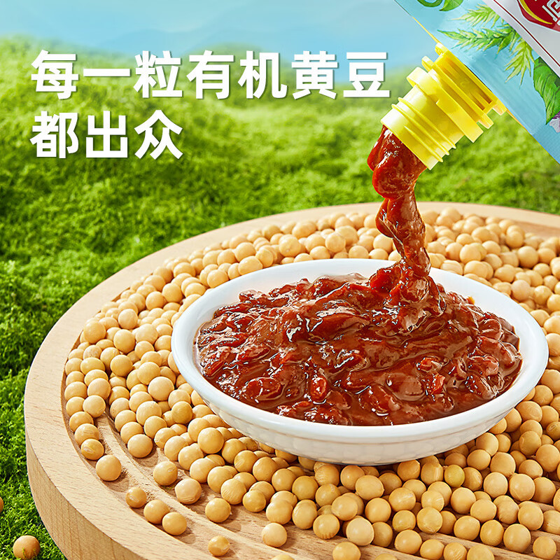 海天豆瓣酱 零添加有机黄豆酱300g*2瓶 拌面蘸焖红烧下饭酱0添加豆瓣酱 有机黄豆酱300g*2袋