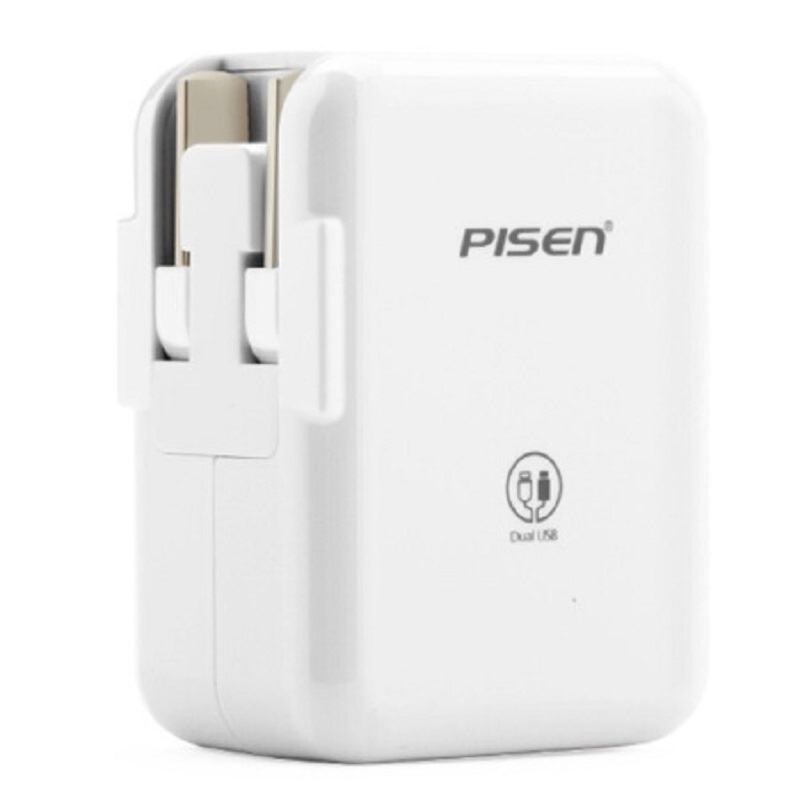 品胜 iPad充电器2.4A 双USB 手机平板移动电源充电器双口两口充电头 (不含数据线)苹果白