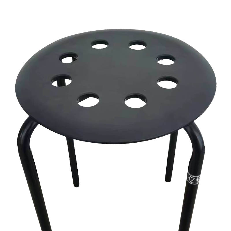 亿铁(YI TIE)可叠放餐椅加厚塑料圆凳子高清大图