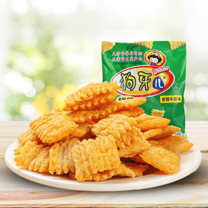 狗牙儿锅巴25g*10包 80后儿时怀旧麻辣零食小吃膨化休闲膨化小吃