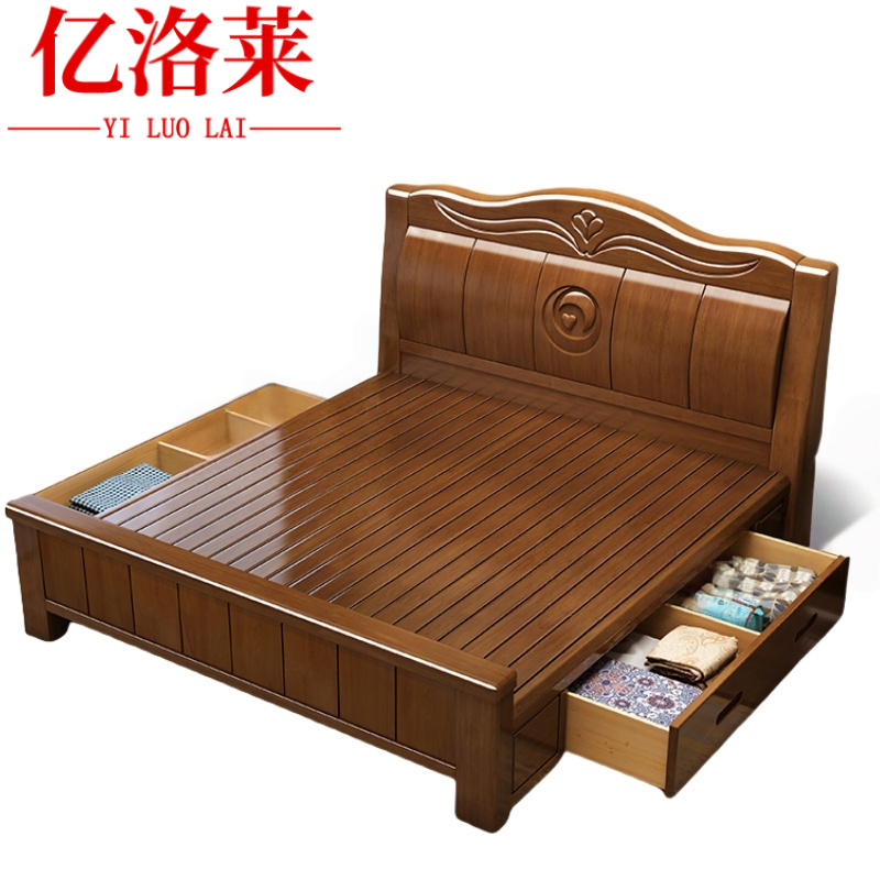 亿洛莱 木床 180*200*48cm 张高清大图