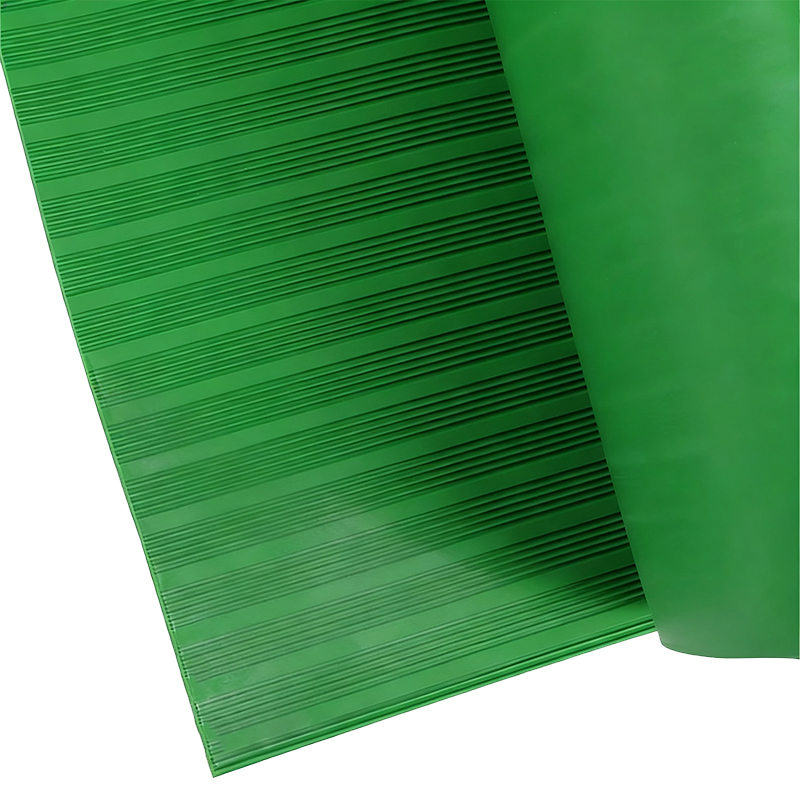 典虎 绝缘胶垫 绿色条纹8mm*1m*5m 卷高清大图