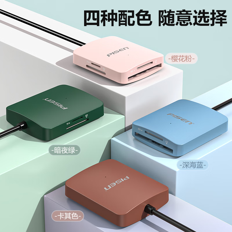 品胜USB/Type-C3.0多功能读卡器支持SD/TF/CF/MS卡相机记录仪监控内存卡 适用电脑苹果15/16手机高清大图